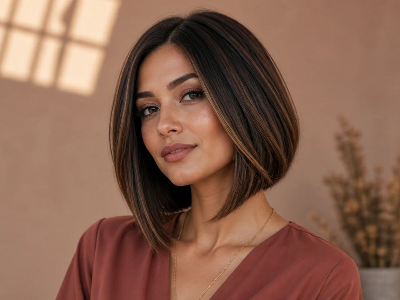 A-Line Bob with Subtle Highlights for Dimension