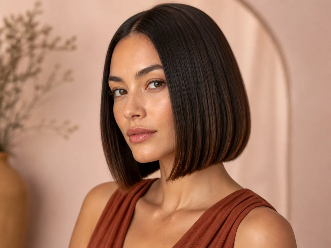 Blunt Bob with Tapered Ends for a Minimalist Aesthetic