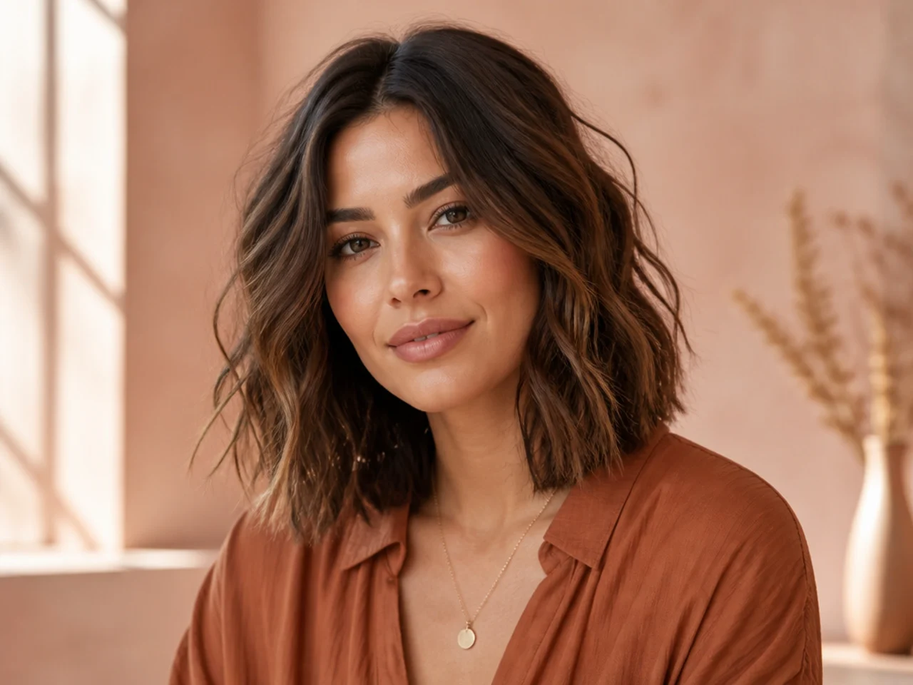Long Bob (Lob) with Beach Waves for Relaxed Appeal