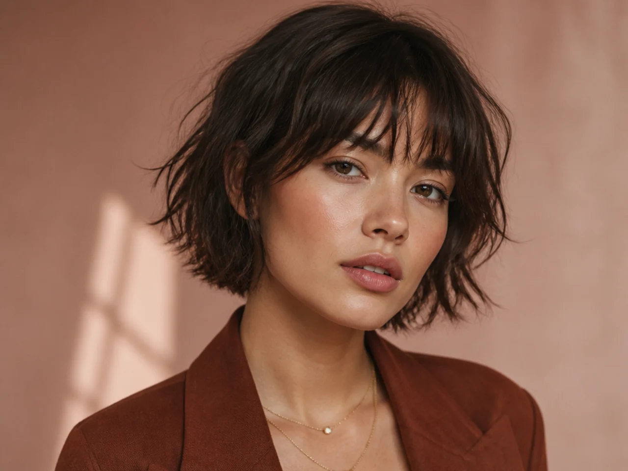 Classic Bob with Shaggy Layers for a Playful Look