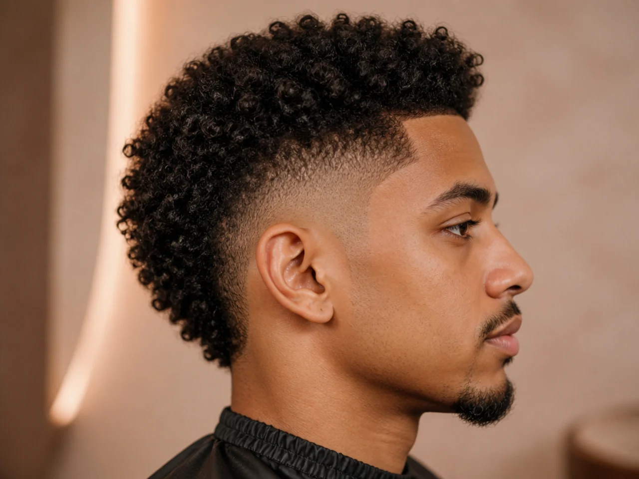 A short afro burst fade