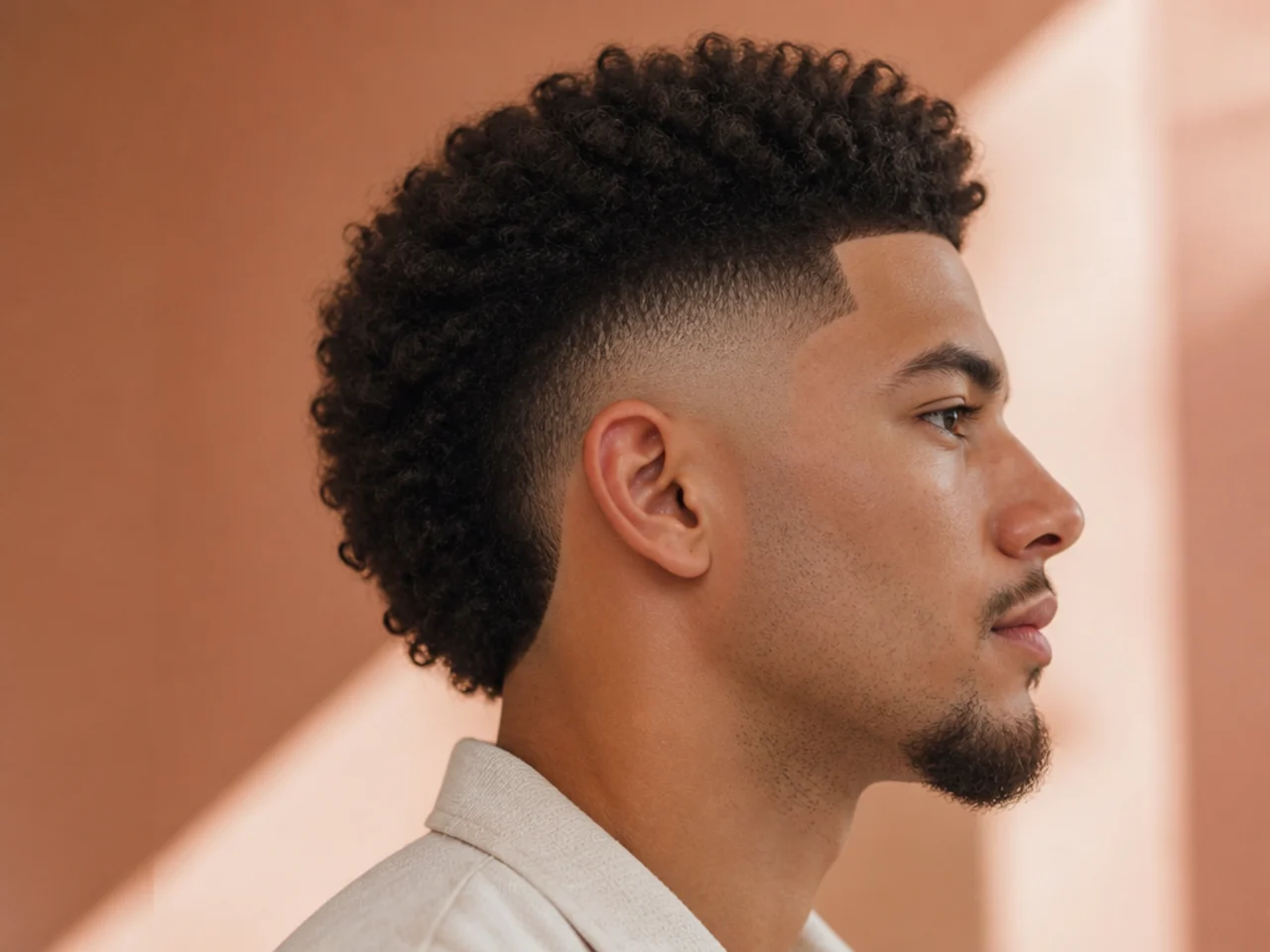 A mid afro burst fade