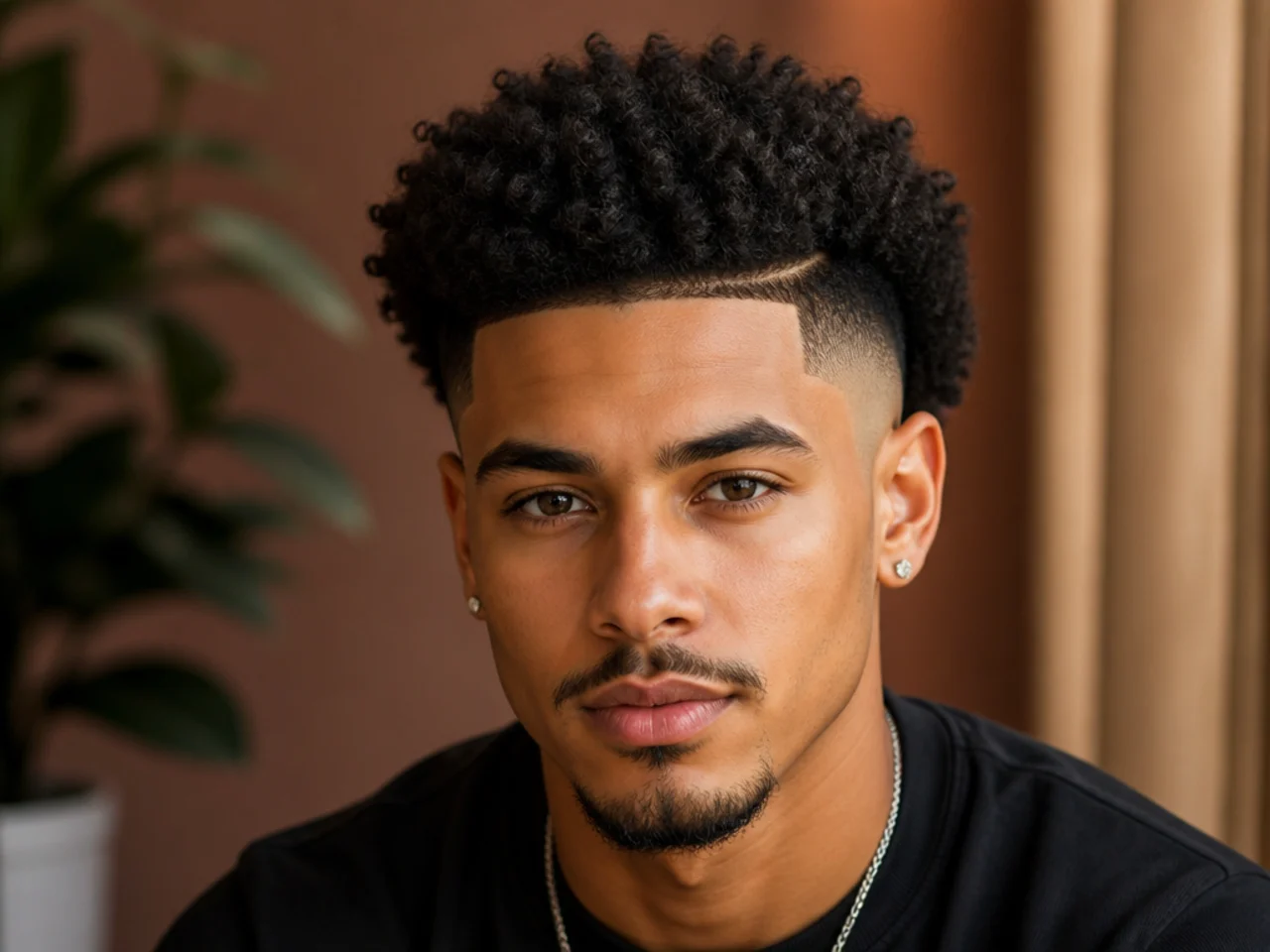 An afro burst skin fade