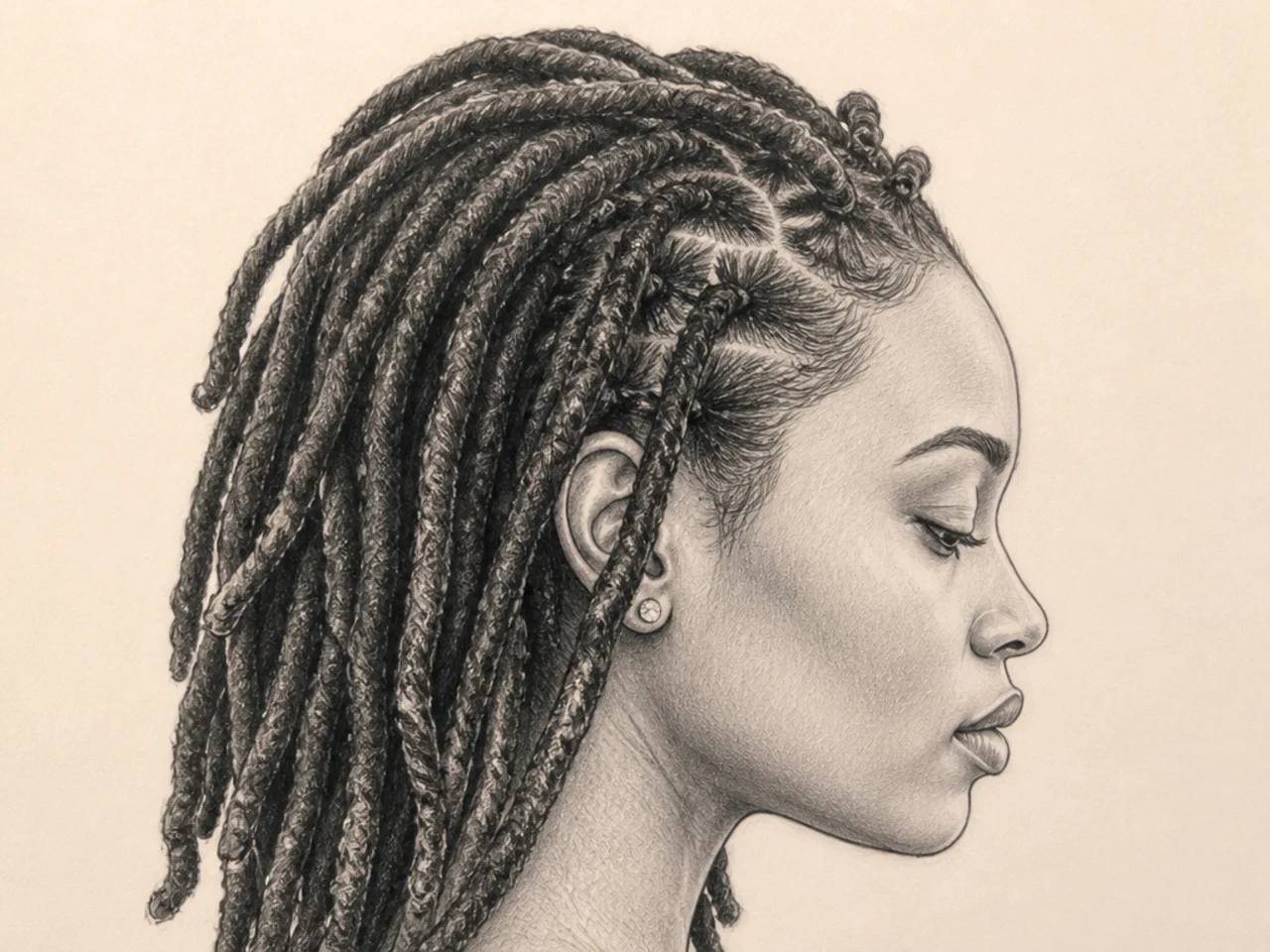 Locs drawn as individual units
