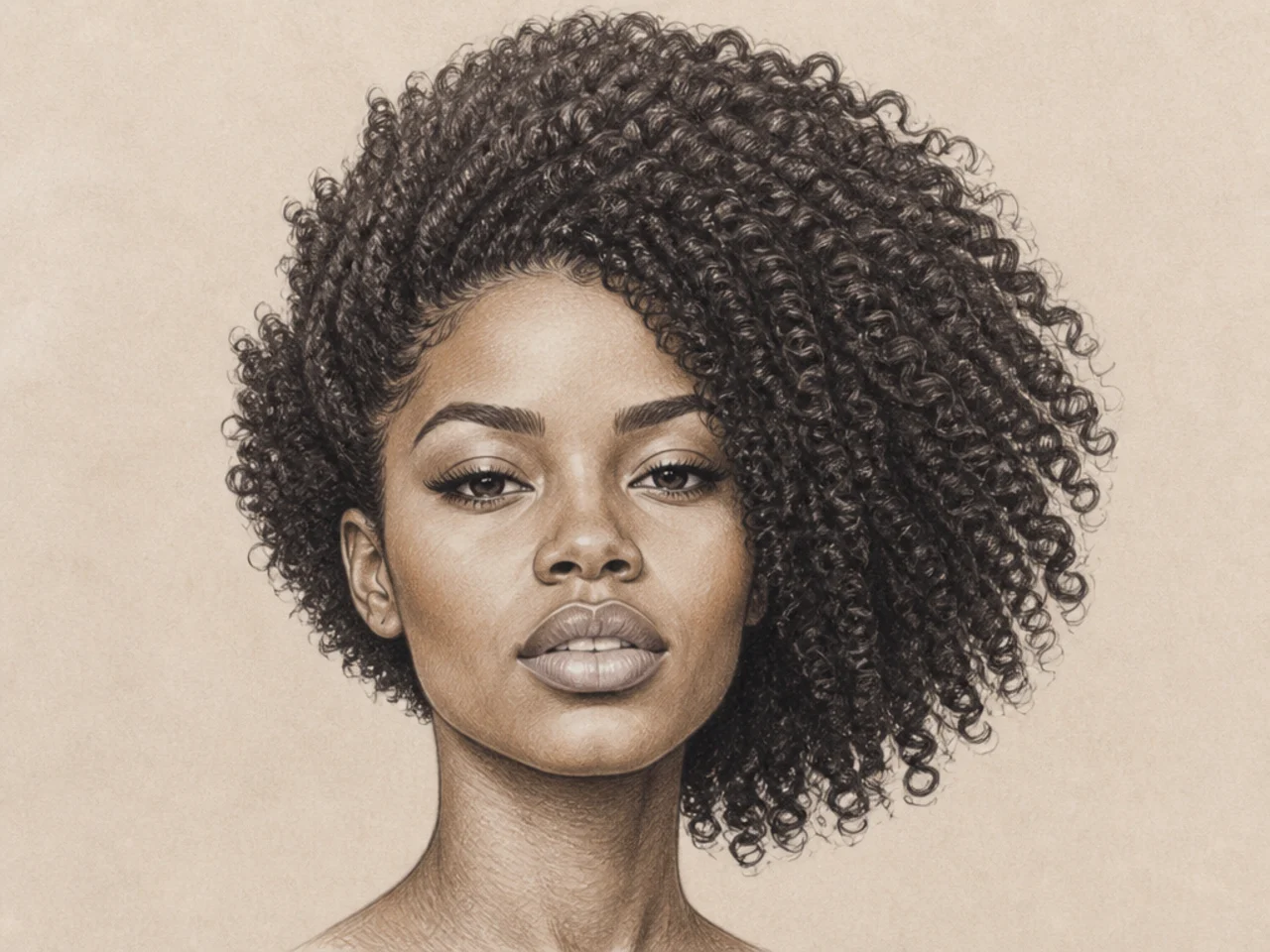 An asymmetric afro shape
