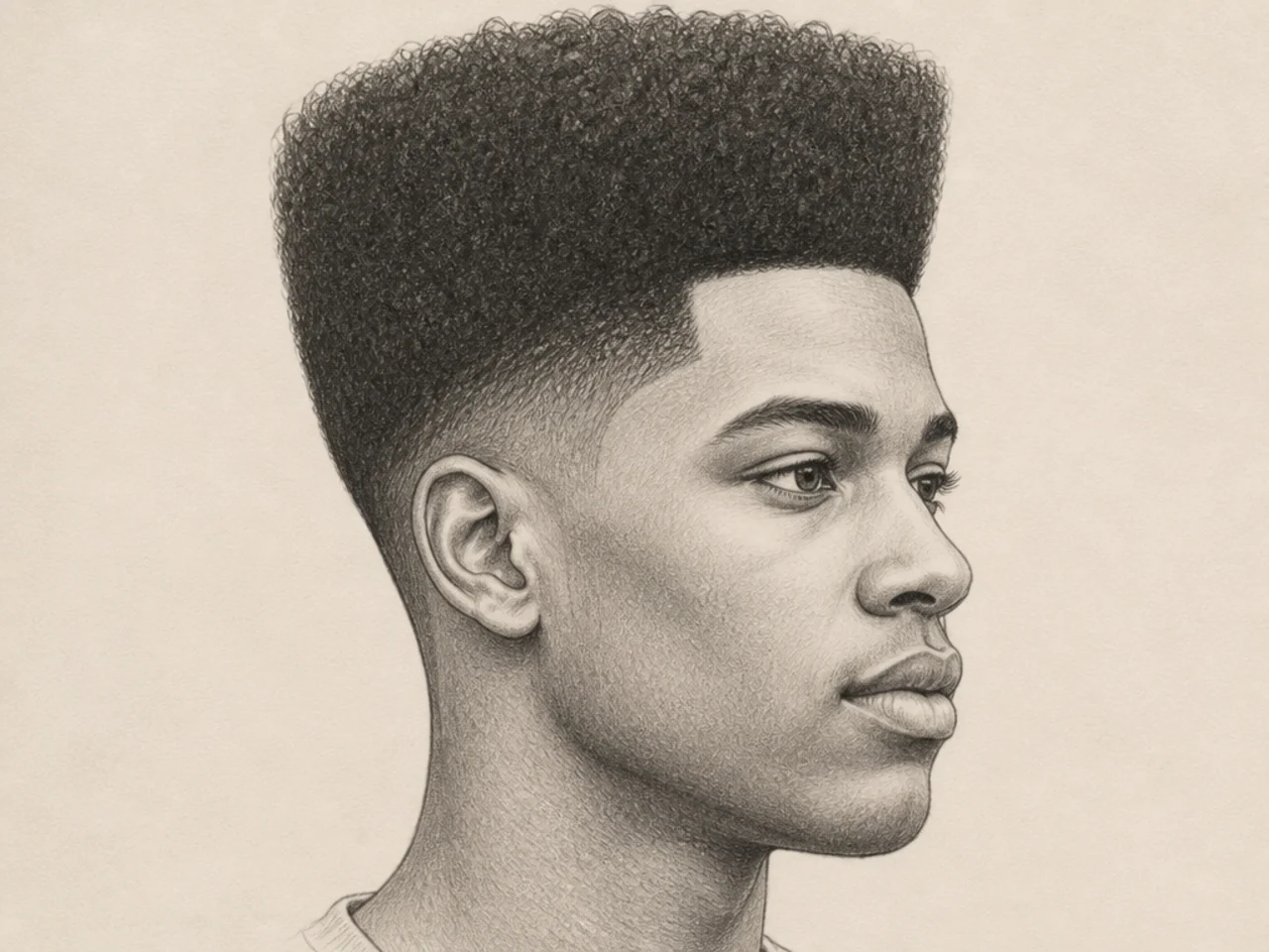 A high-top afro shape