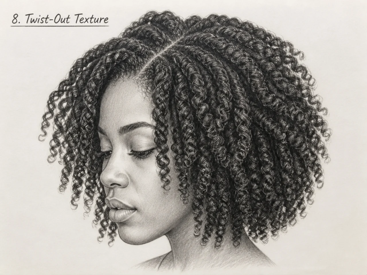 Twist-out texture with visible separations