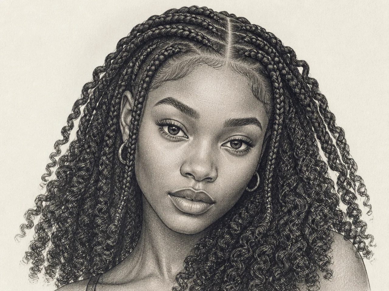 Braided coily hair