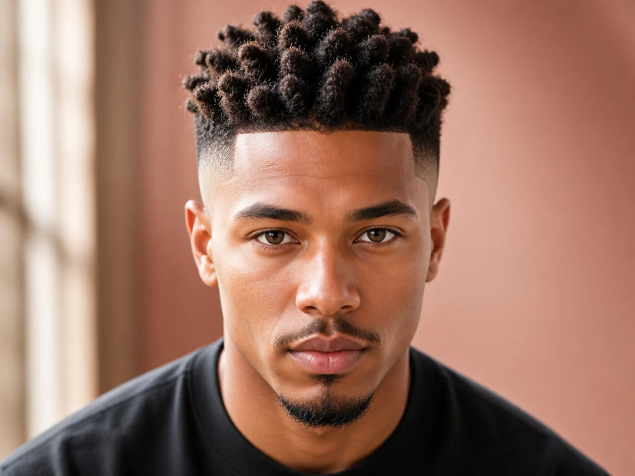 A sponge-twisted afro high fade