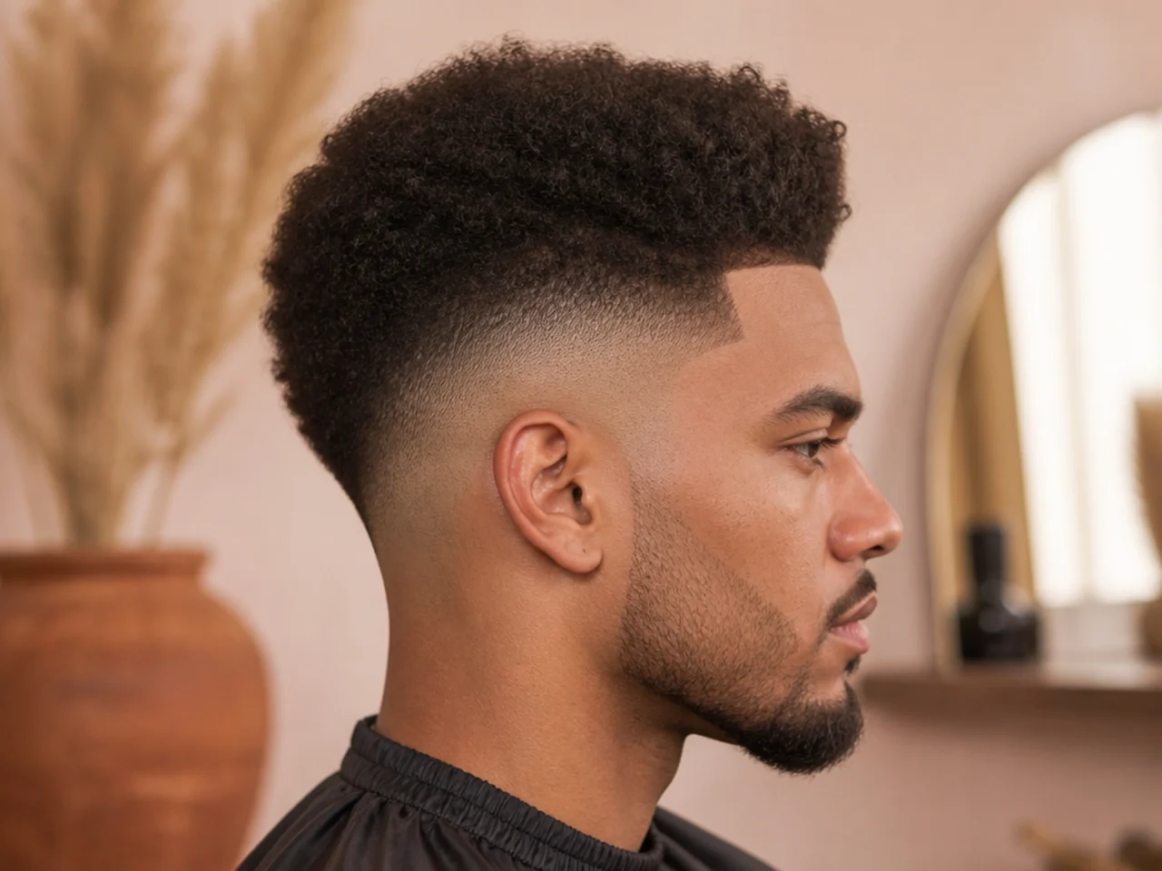 An afro high drop fade