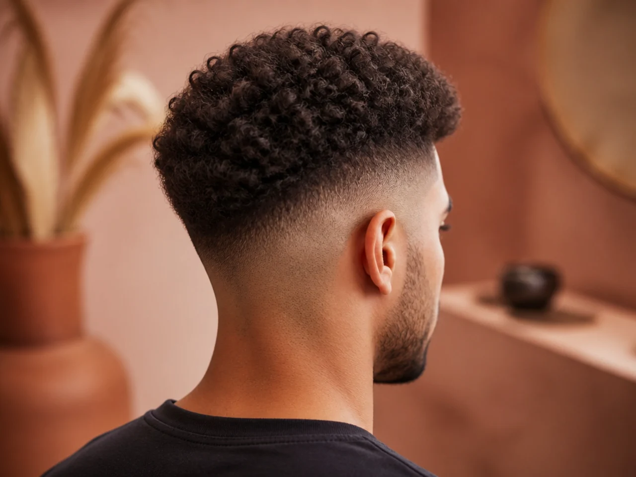 An afro high fade at week three