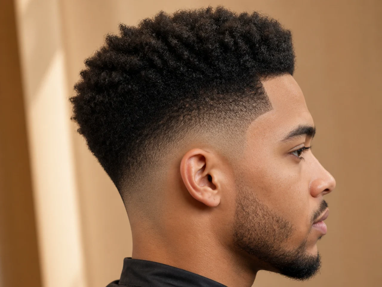 An afro high taper fade