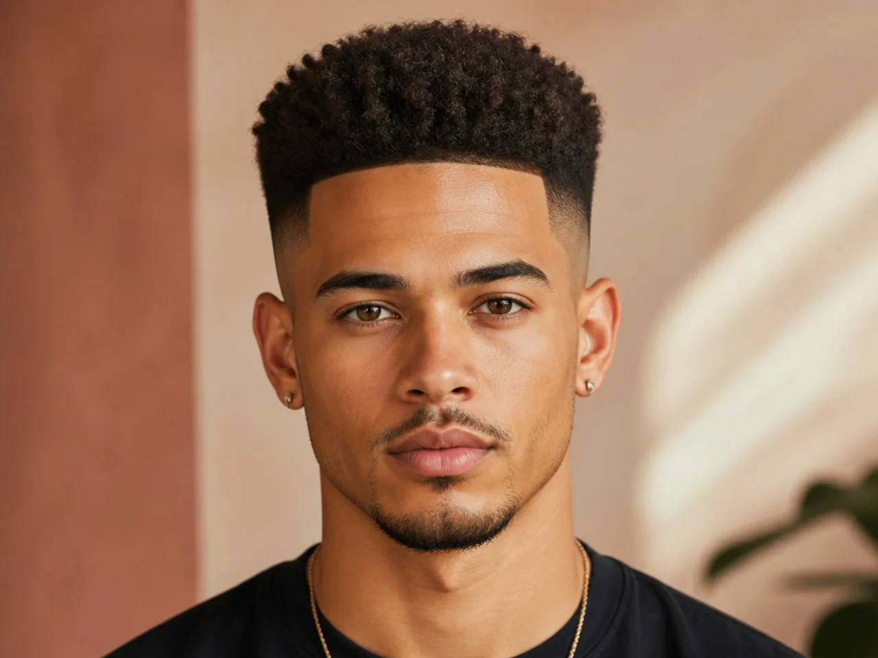 A short afro high fade