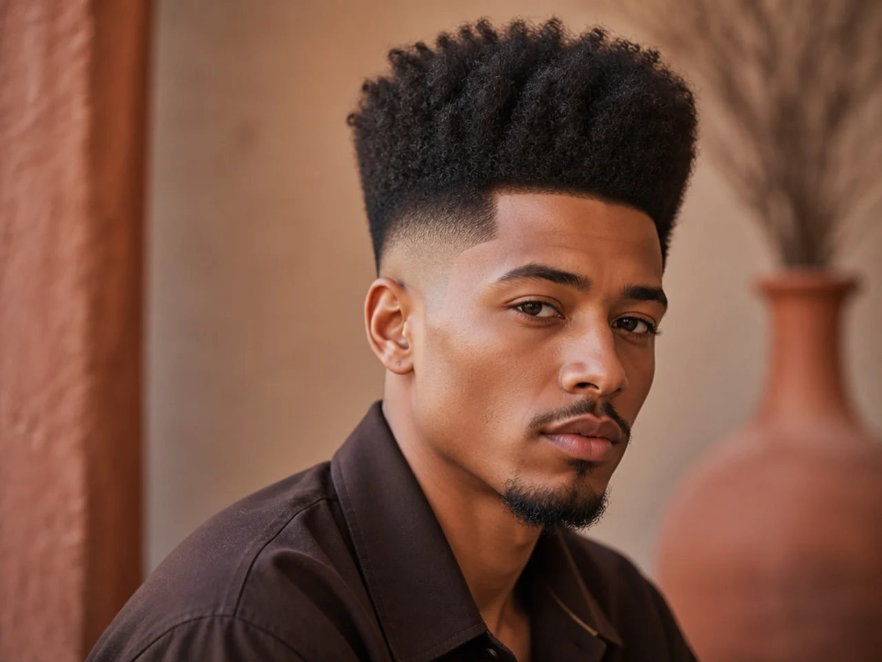 A tall afro high fade