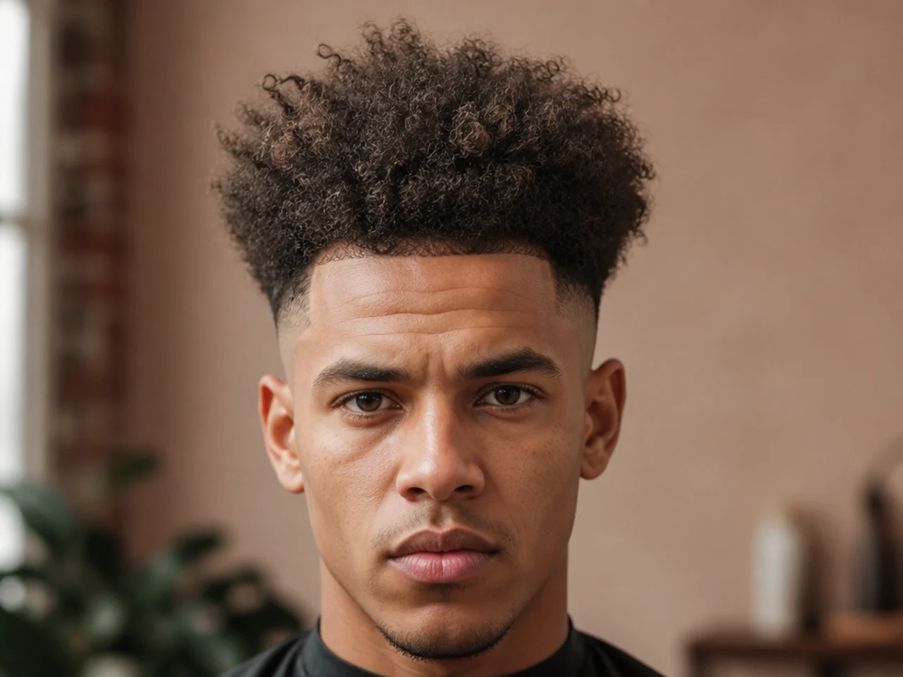 An overgrown afro high fade losing its block shape