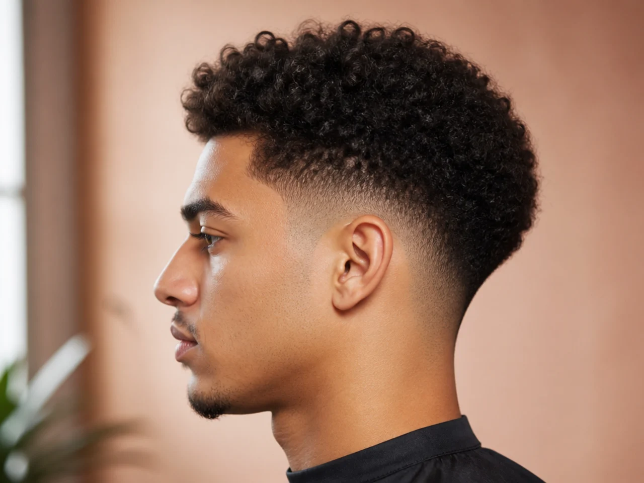 An afro mid taper fade