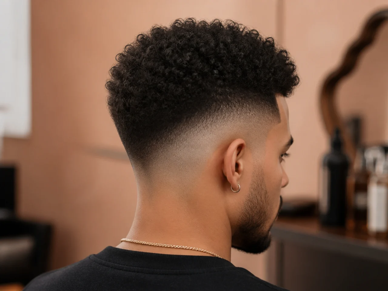 An afro mid skin fade