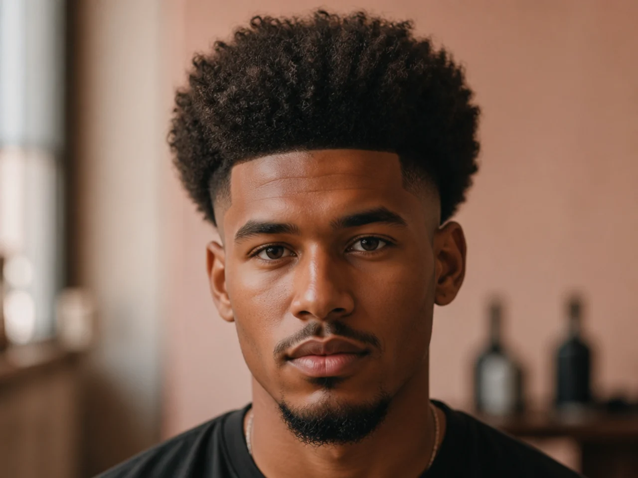 An overgrown afro with the base grown below the ridge