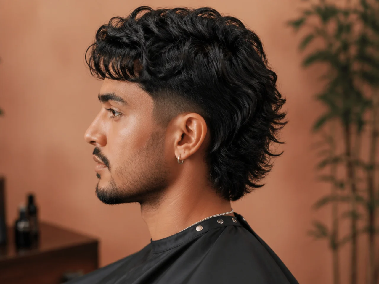 Slight modern mullet with 360 waves on top and slightly longer wave pattern through the back nape on 4A hair