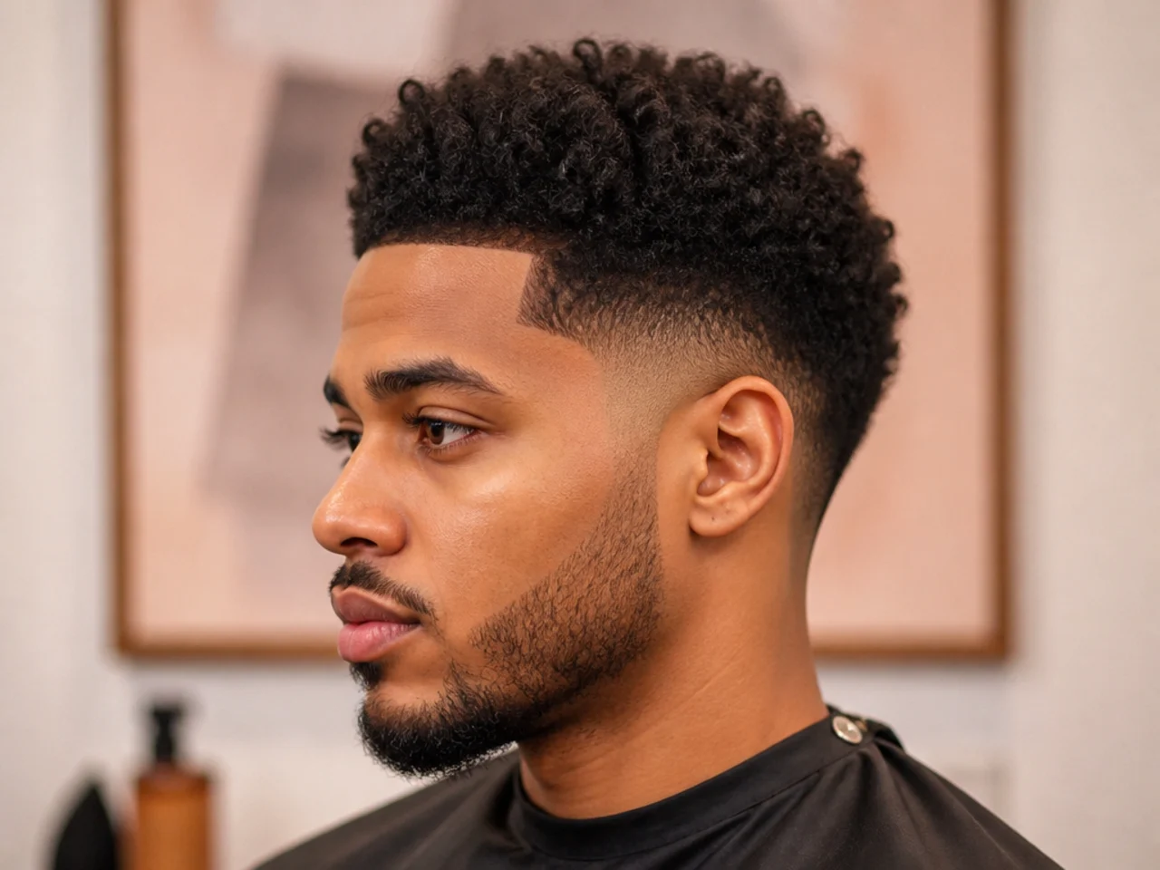 Textured-hair styling essentials — durag, wave brush, afro pick, curl cream, and edger arranged on a warm surface