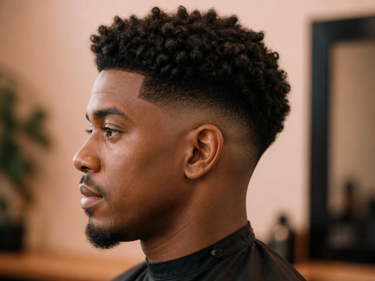 Fresh 360 waves with a bald fade and razored line-up on 4A hair