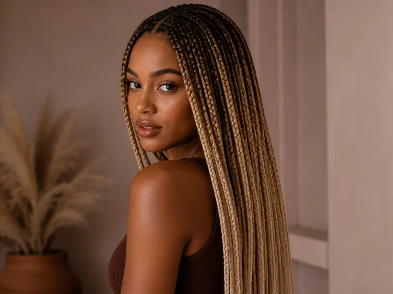 Blonde ombré medium knotless braids