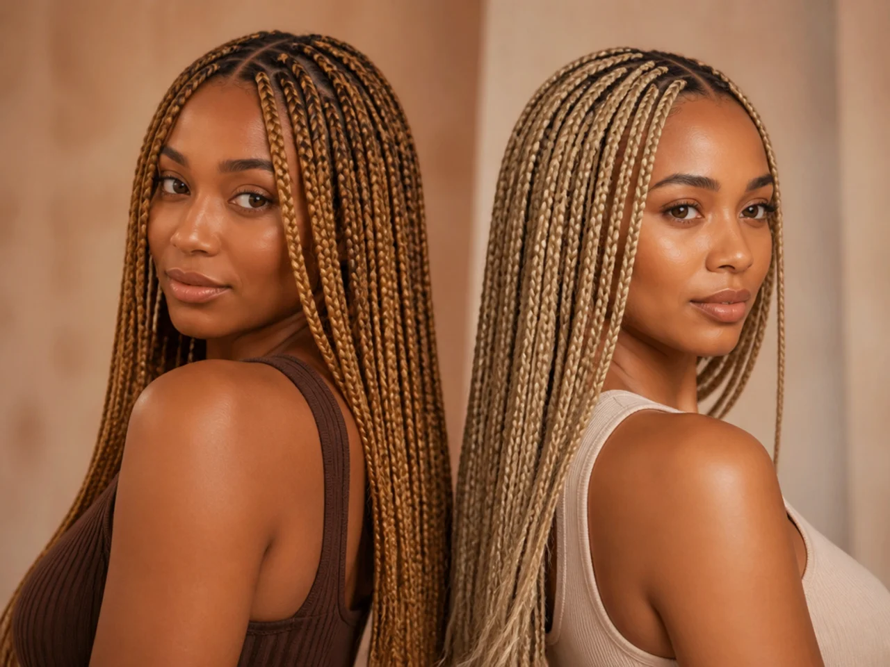 Warm and cool blonde shades compared