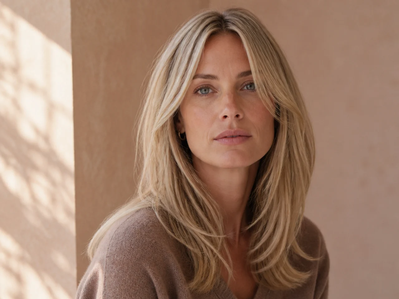 Air-dried blonde hair