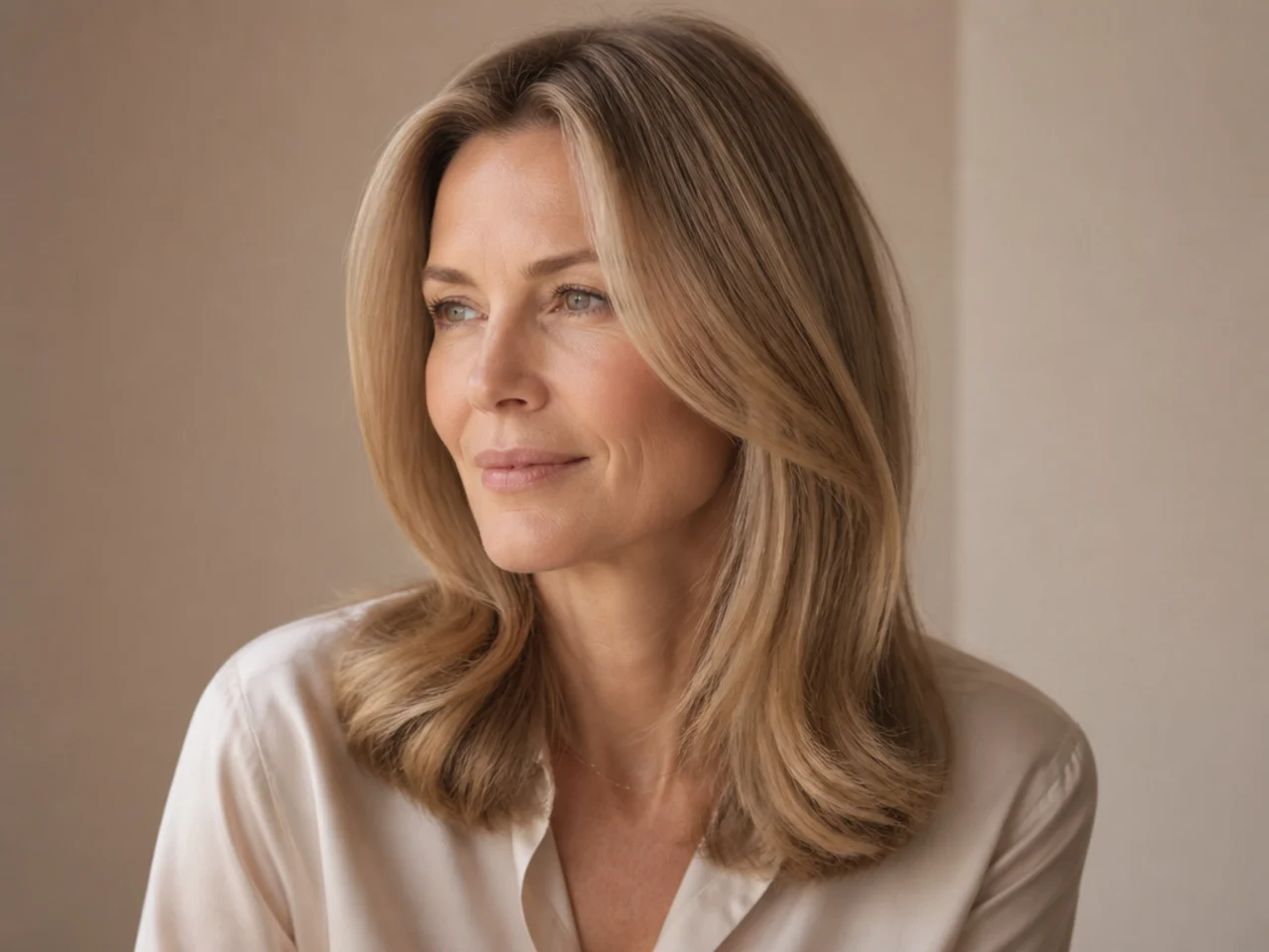 Low-lift sandy blonde hair
