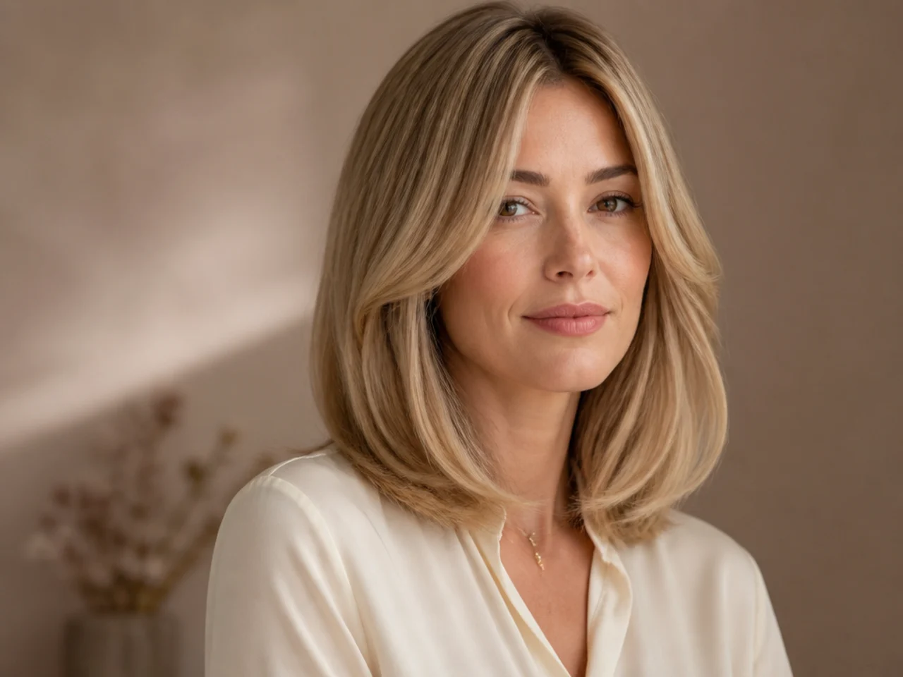 Warm neutral blonde hair