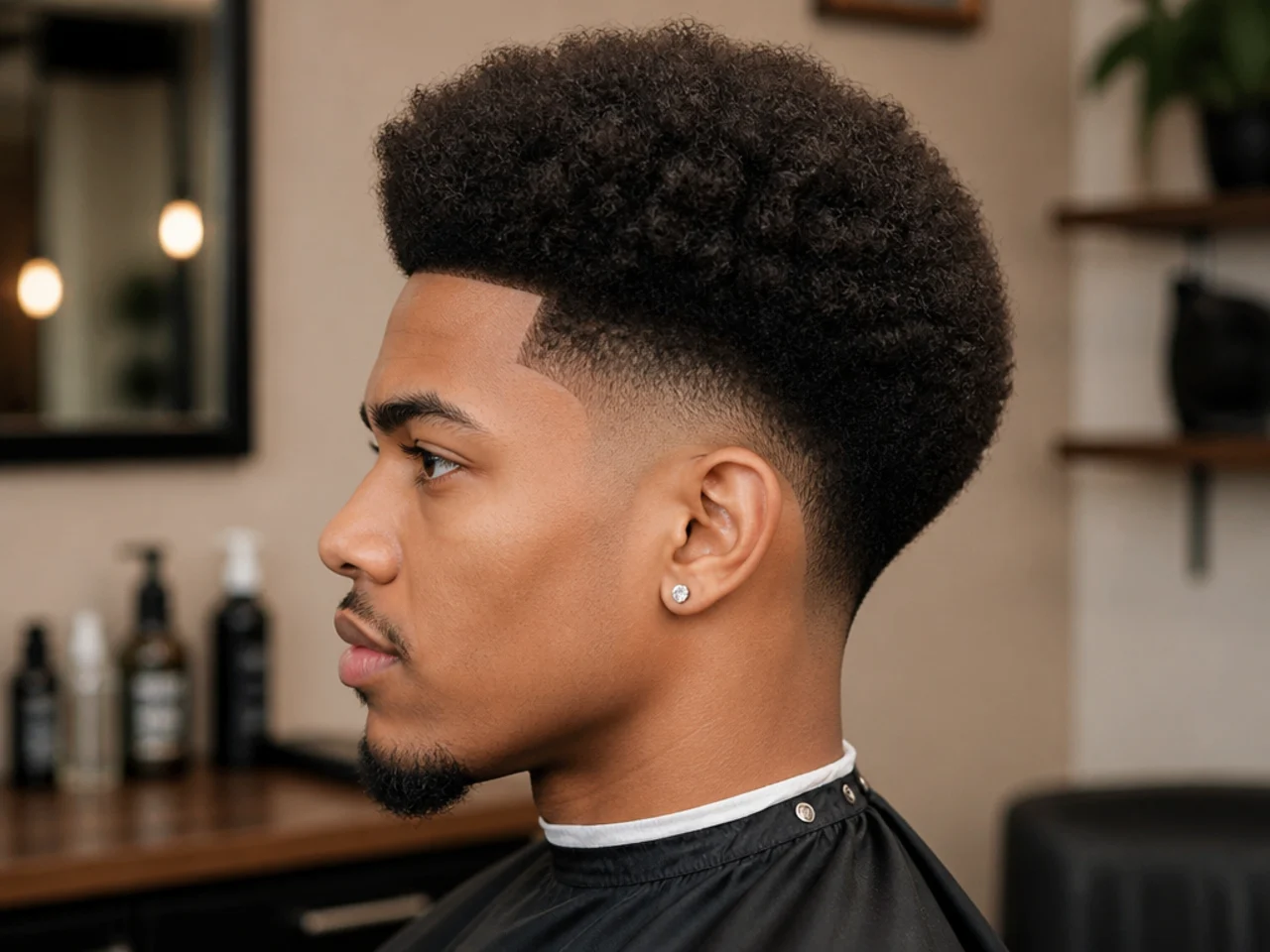 Afro mid taper blowout with picked-out 4a to 4c coils and clean taper