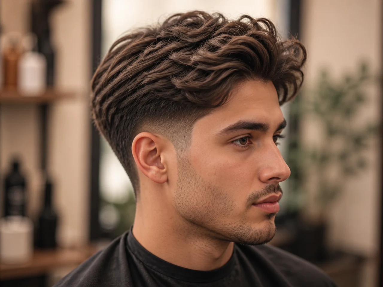 Grid of twenty mid taper blowout haircut variations across textures and top lengths