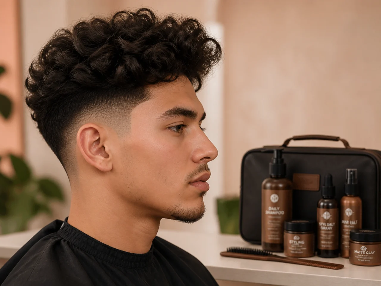 Product kit for a blowout mid taper — dryer, round brush, mousse, cream, cool shot