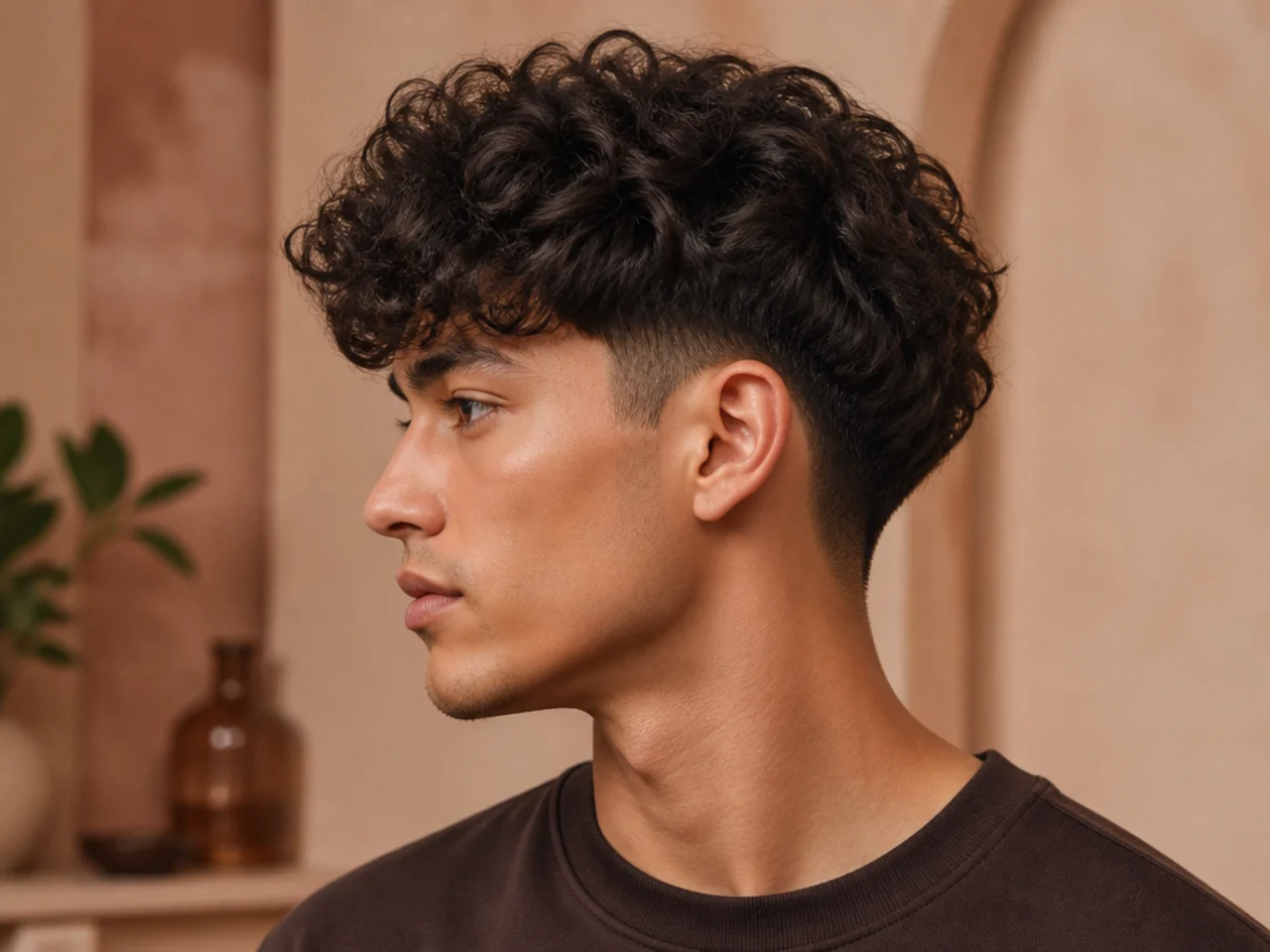 Two block curly blowout taper with 3A top layer covering a hidden clippered lower block