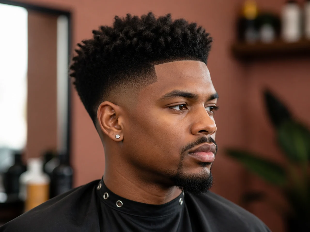 High fade blowout finished with a razor-sharp line-up at the hairline