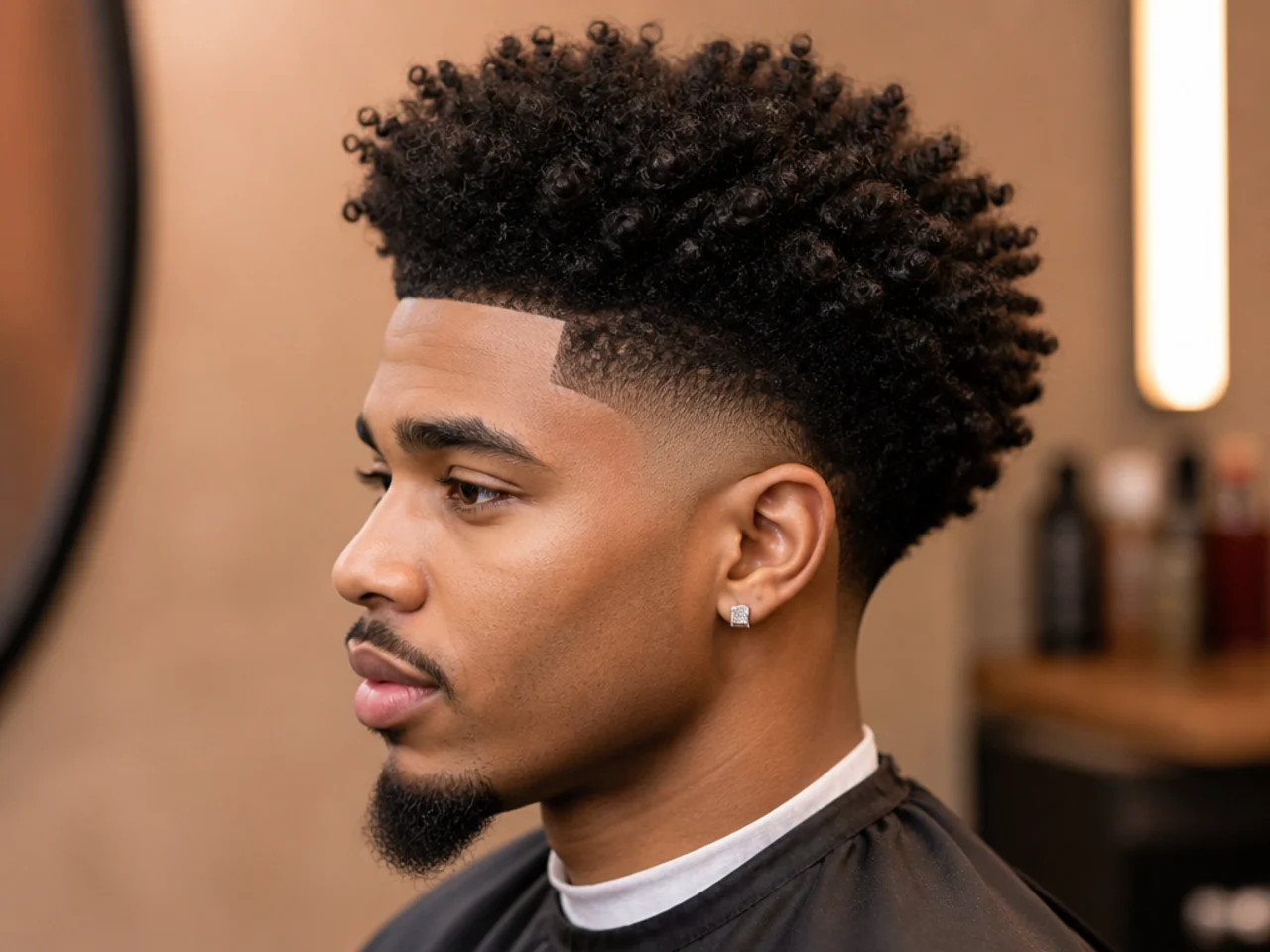 Disconnected blowout taper with a hard visual break between a picked-out 4B coil top and a clean taper below