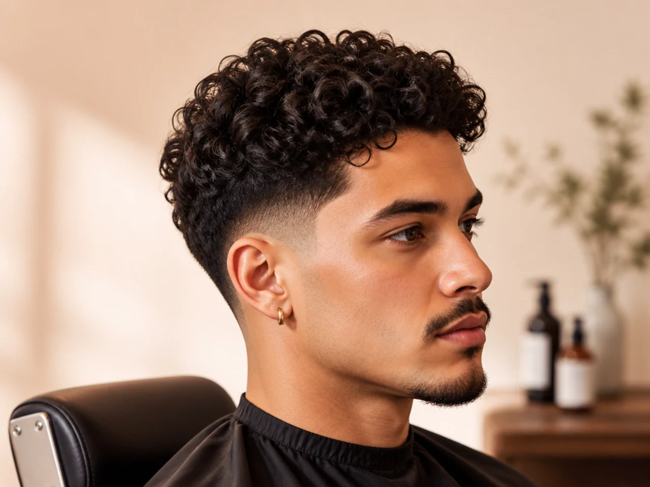 Curly hair product application sequence — water-based leave-in, curl cream, and mousse layered on soaking-wet hair
