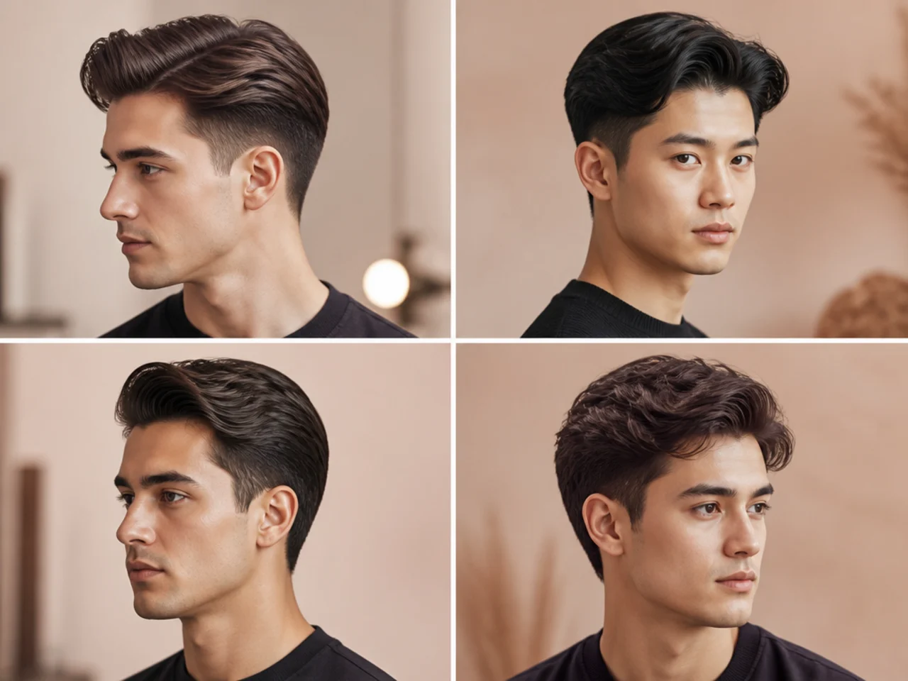 Classic round-brush blowout taper on medium-density straight hair with a rounded crown