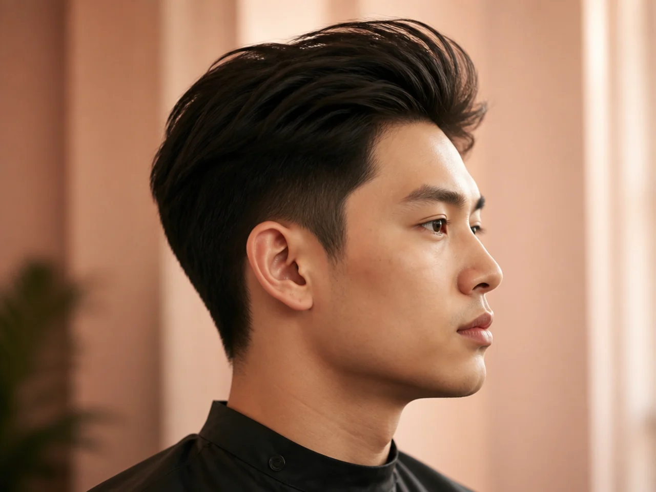 Volume-boosted blowout taper on fine straight hair with extra root lift and dense-reading crown