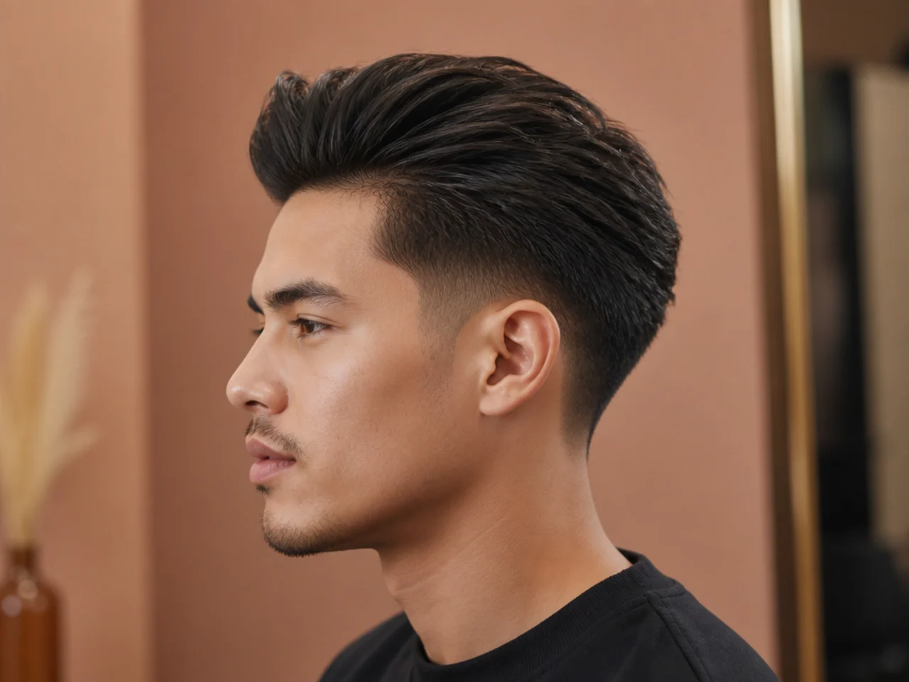 Grid of blowout taper haircut variations styled on straight hair across fade heights and top shapes