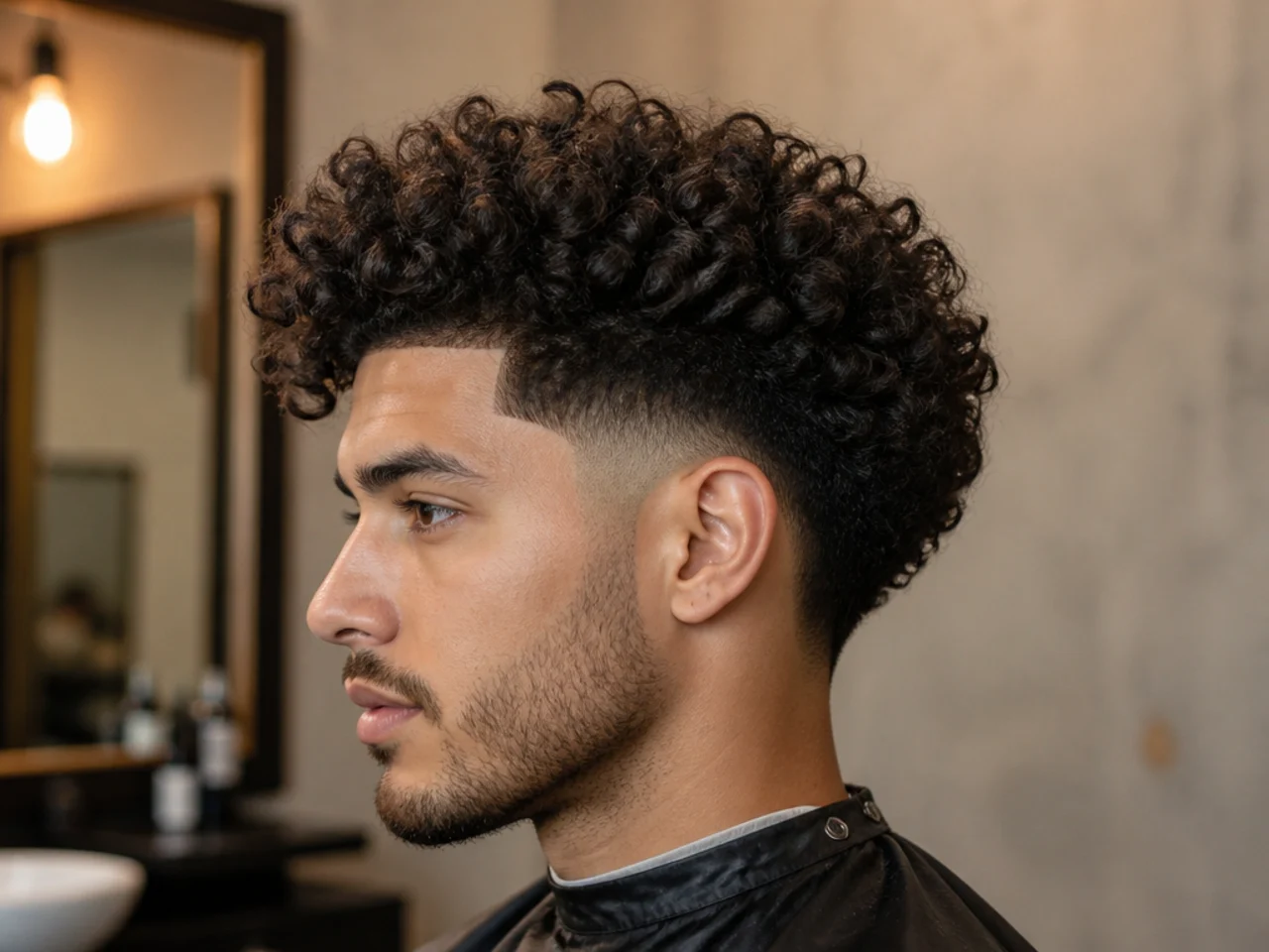 10. Blowout Taper Fade for Curly Hair