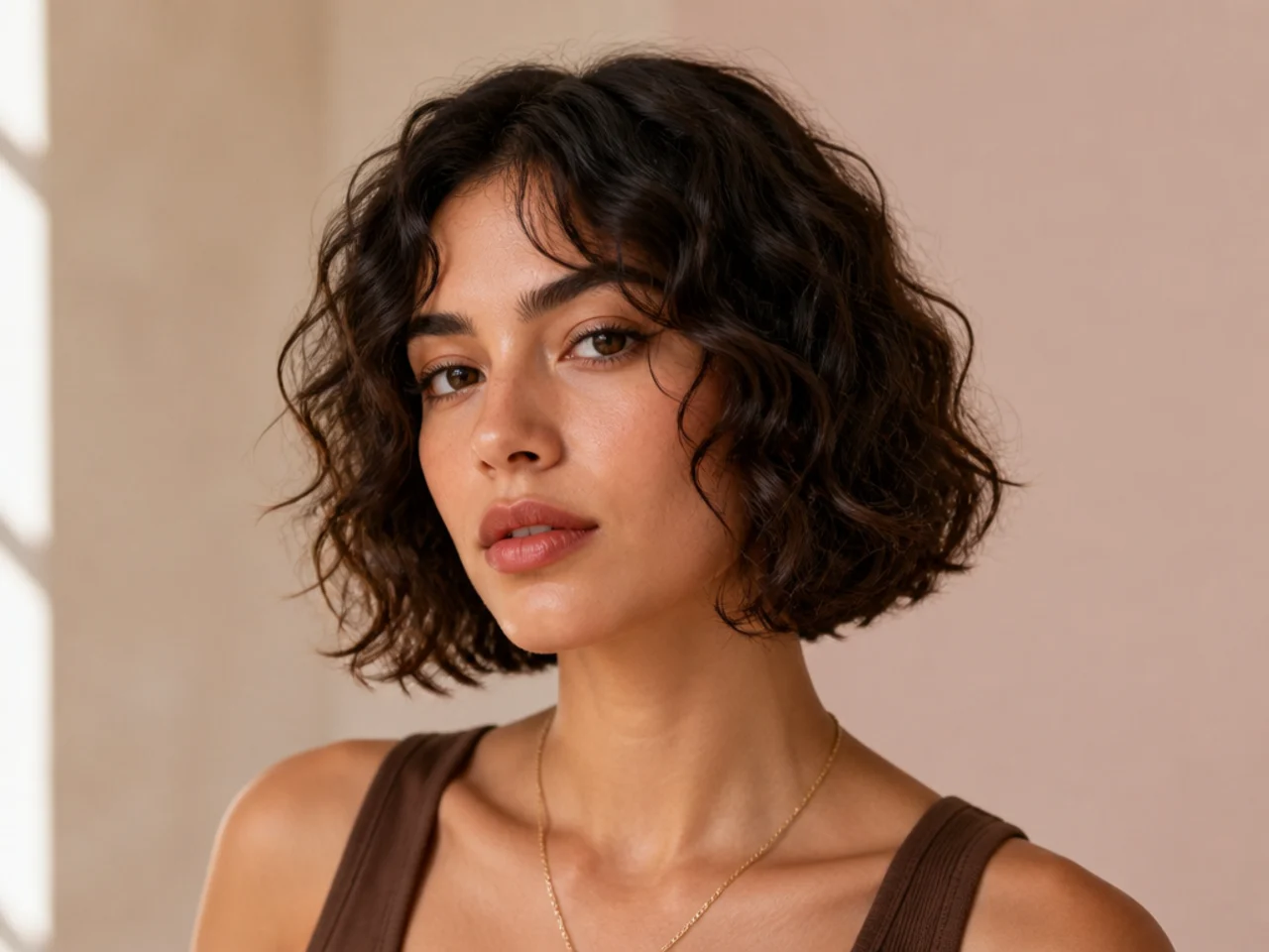 Sharp Curly Bob