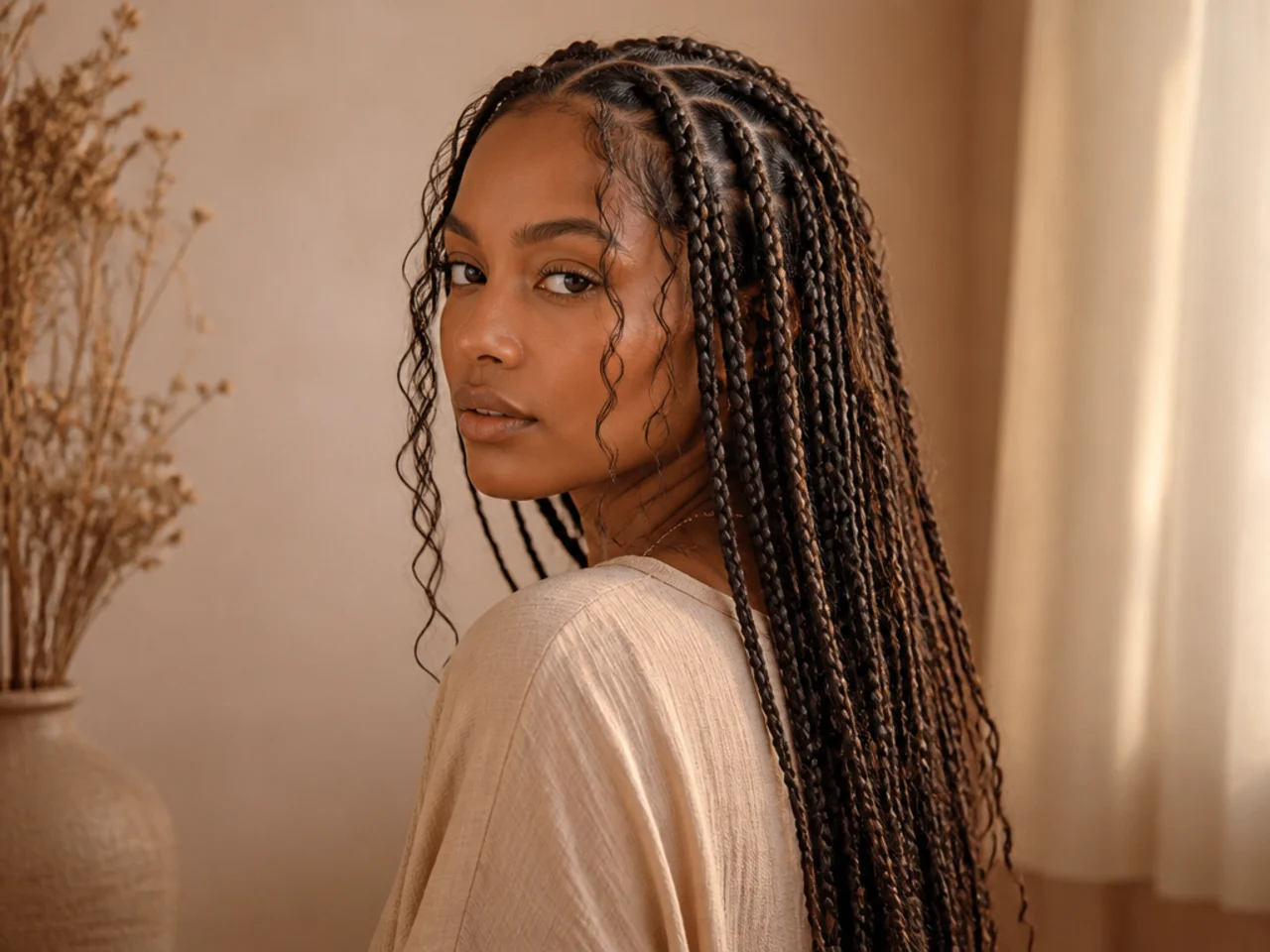 Boho braids at three weeks with dulled loose pieces