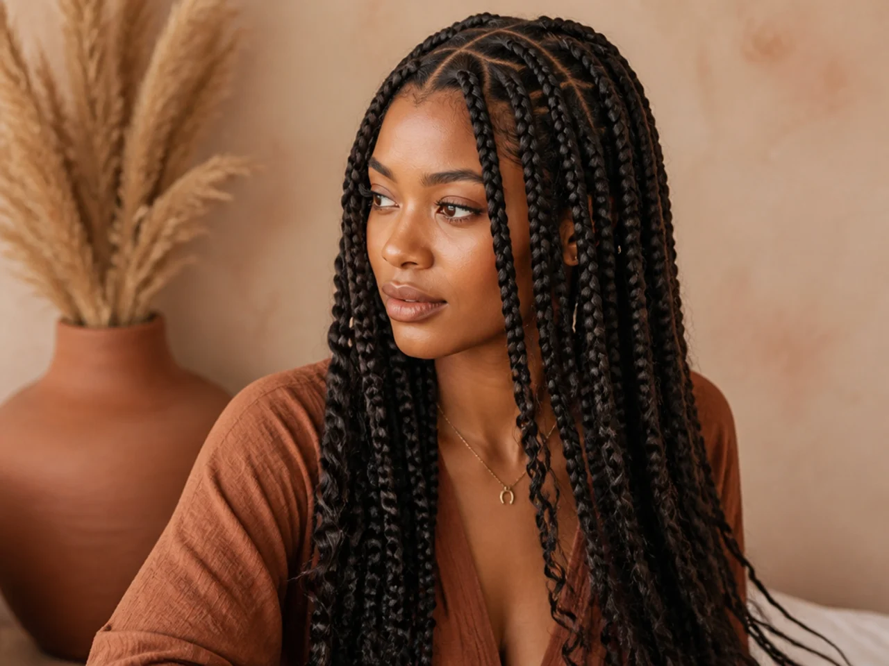 Classic boho large knotless braids