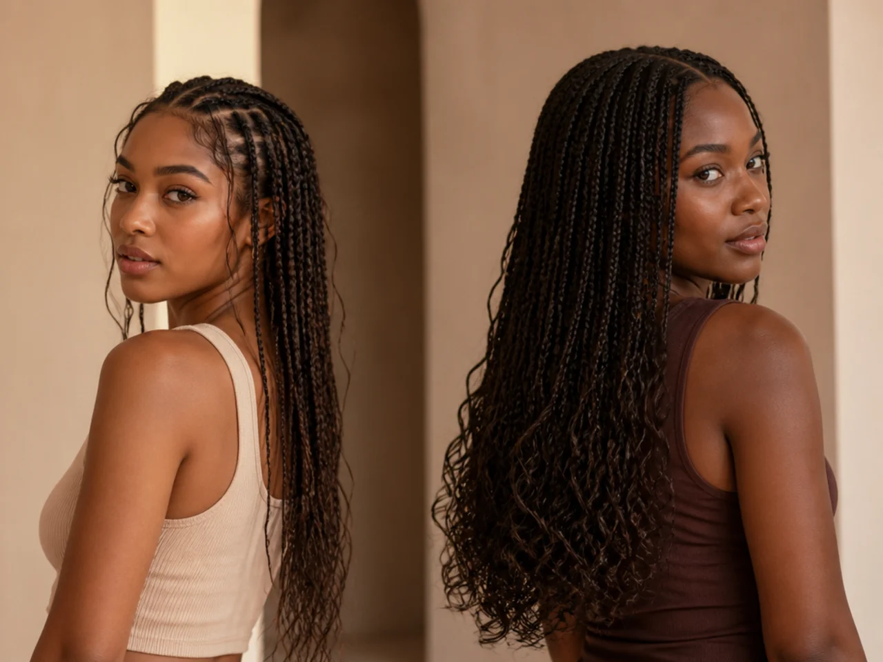 A quarter-head and a full-head boho density compared
