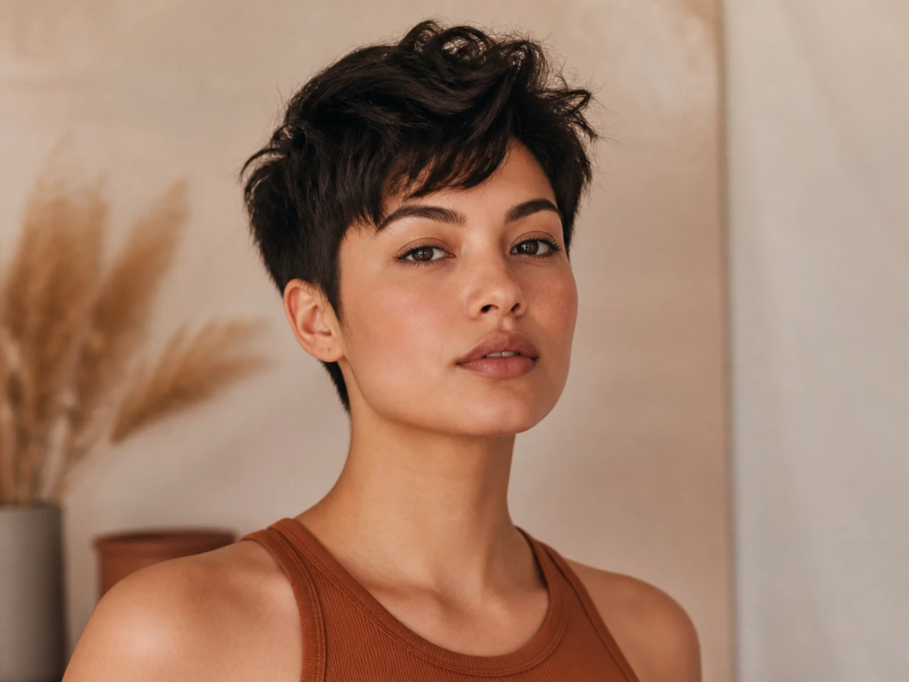 Boyish Hairstyle for Round Face