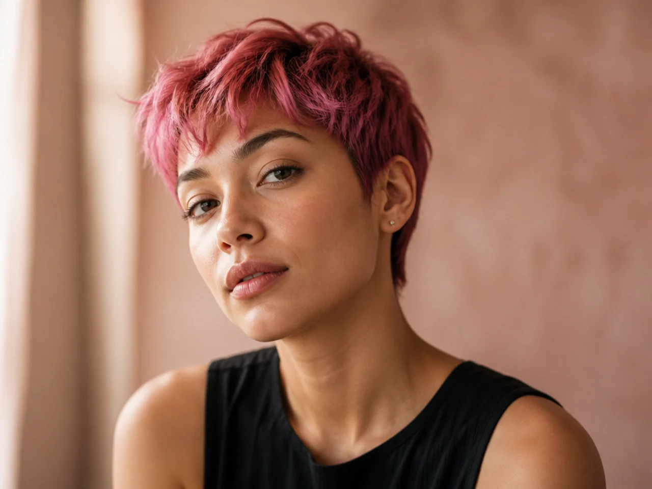 Brightly Colored Boyish Cut