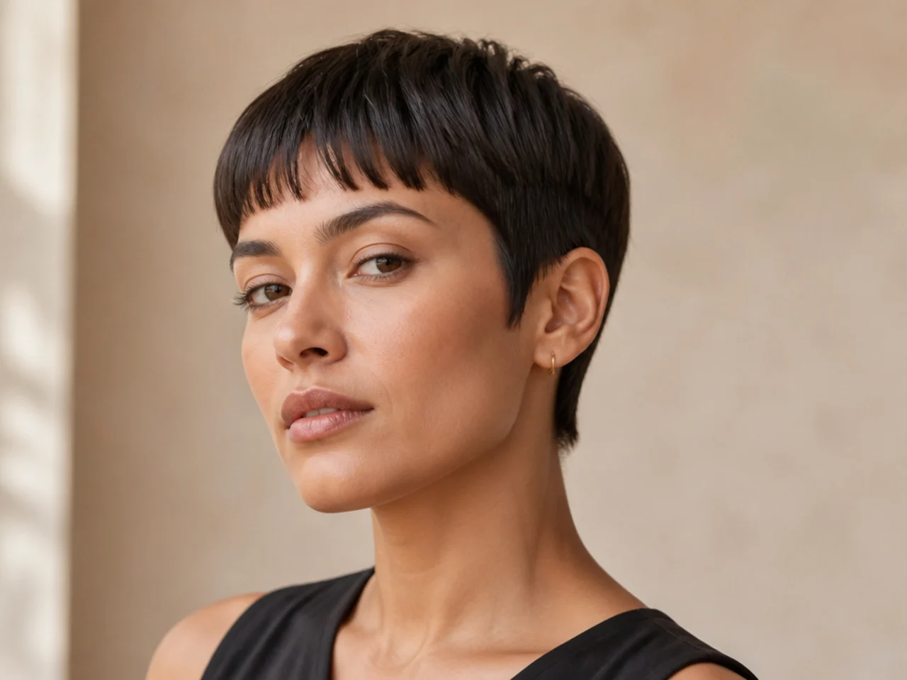 Straight Fringe with Boyish Cut