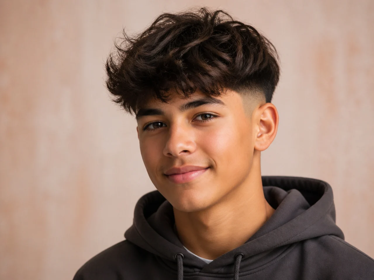 Fluffy Fringe with Low Taper Fade