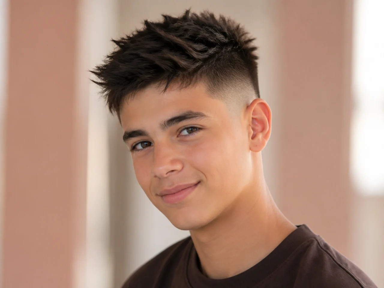 Textured Short Spiky Hair with Mid Skin Fade